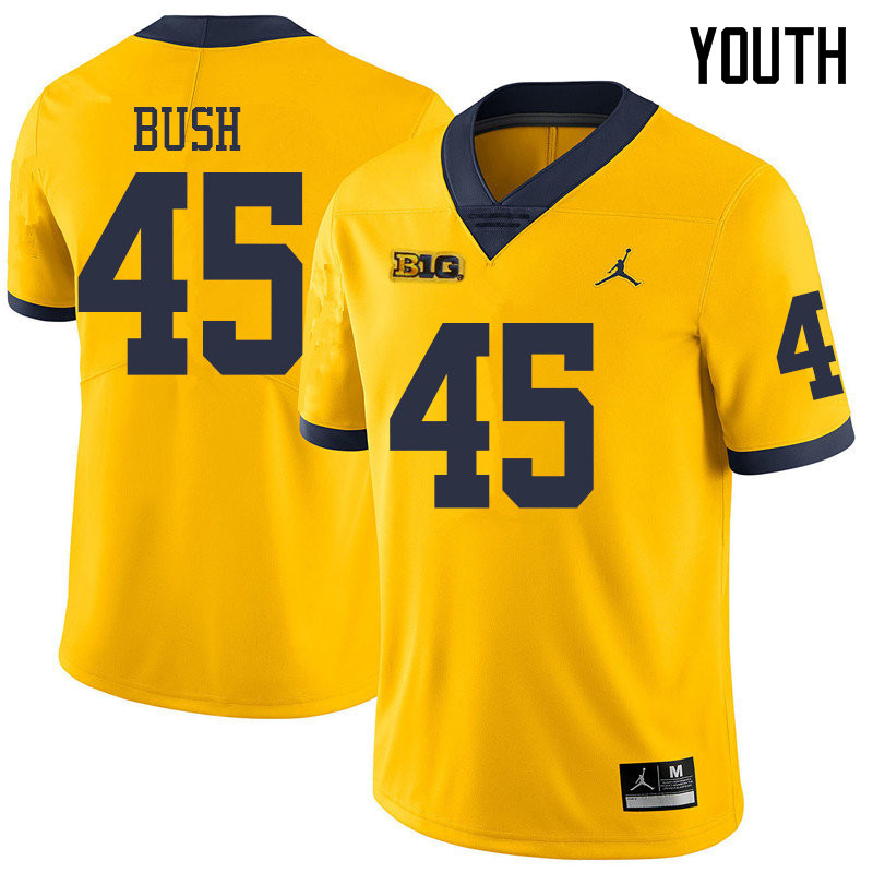 Jordan Brand Youth #45 Peter Bush Michigan Wolverines College Football Jerseys Sale-Yellow